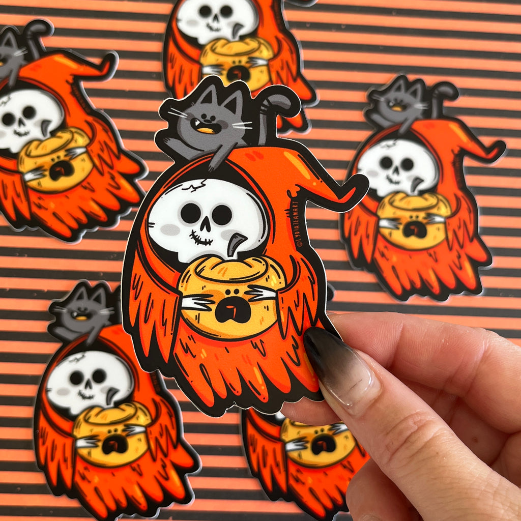 thumbnail image 2 of Grim Reaper Vinyl Stickers (Set Of 2) – Blue/Black – Choose 3, 4, 5, Or 6 Inch – Made In USA 2 of 4
