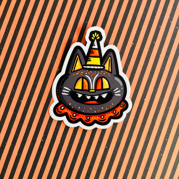 Clown Cat Vinyl Sticker