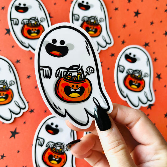 Trick Or Treater Ghostie Vinyl Sticker