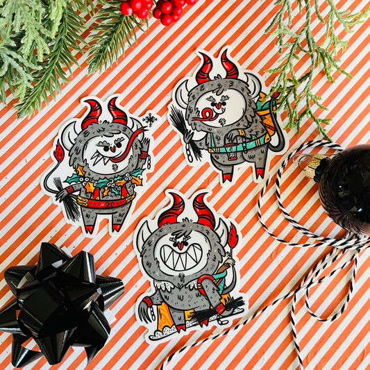 Festive Krampus Vinyl Stickers