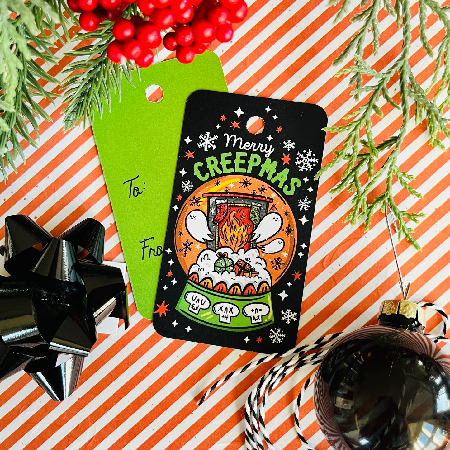 Creepmas Snow Globe Gift Tags