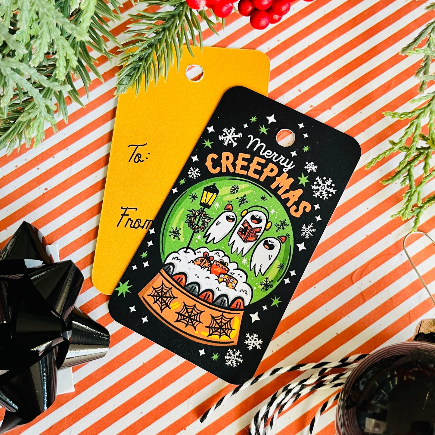 Creepmas Snow Globe Gift Tags