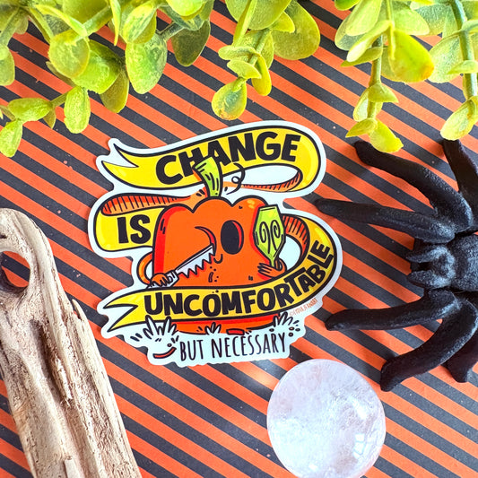 Carved Pumpkin Sticker - Change Is Uncomfortable