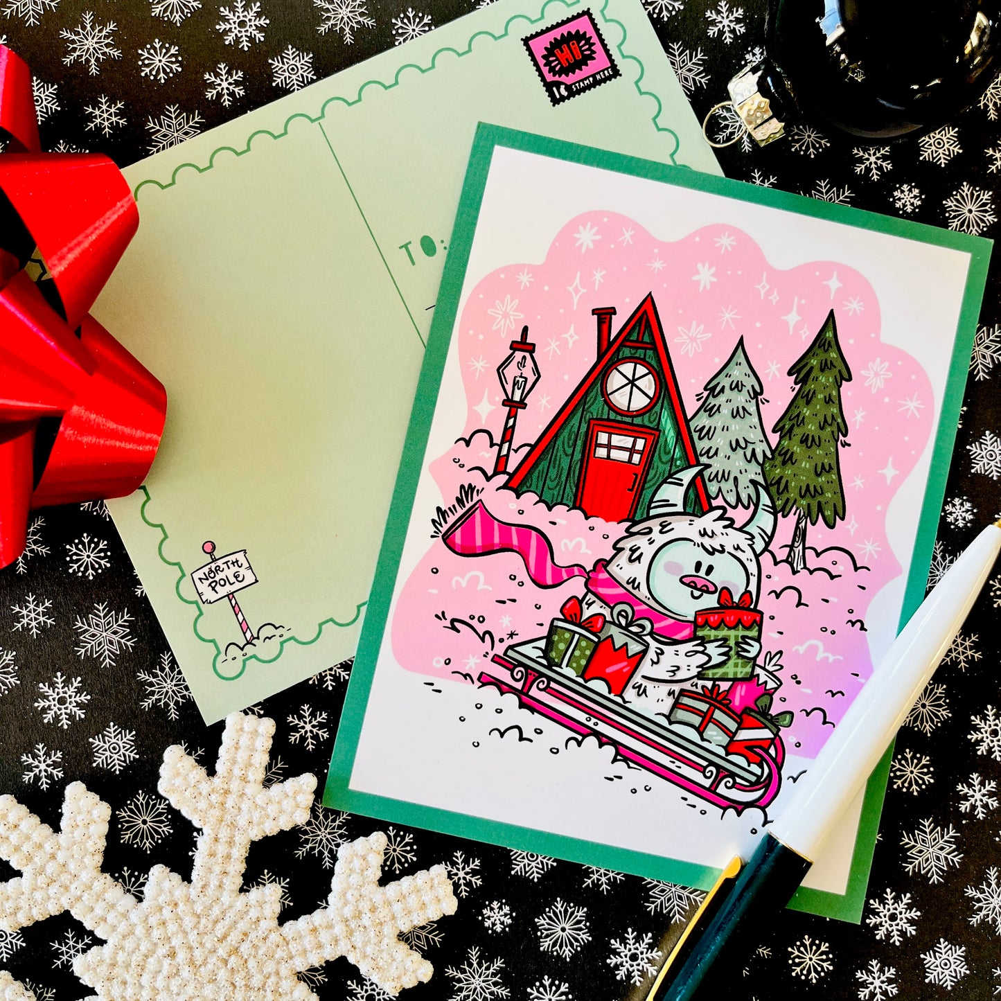 Cryptid Christmas Postcard Set