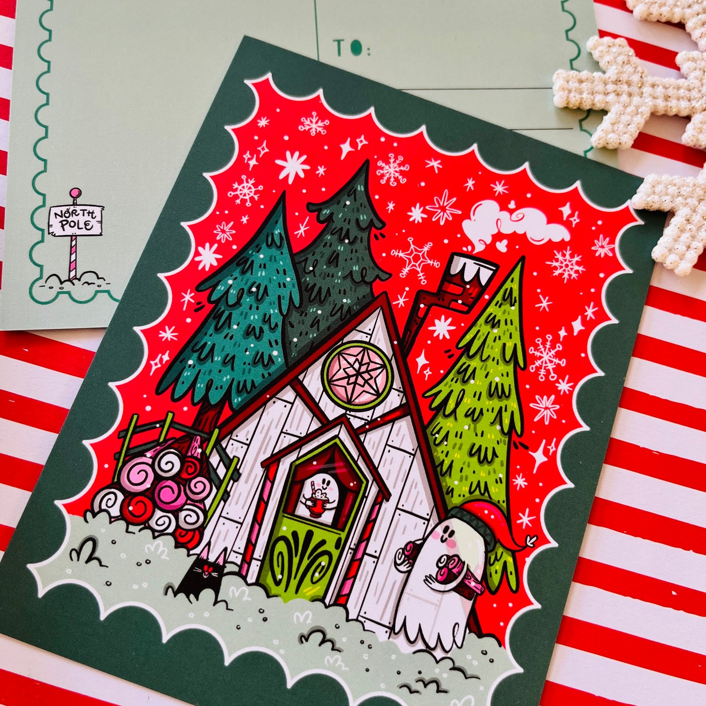 Spooky Christmas Cottages Postcard Set