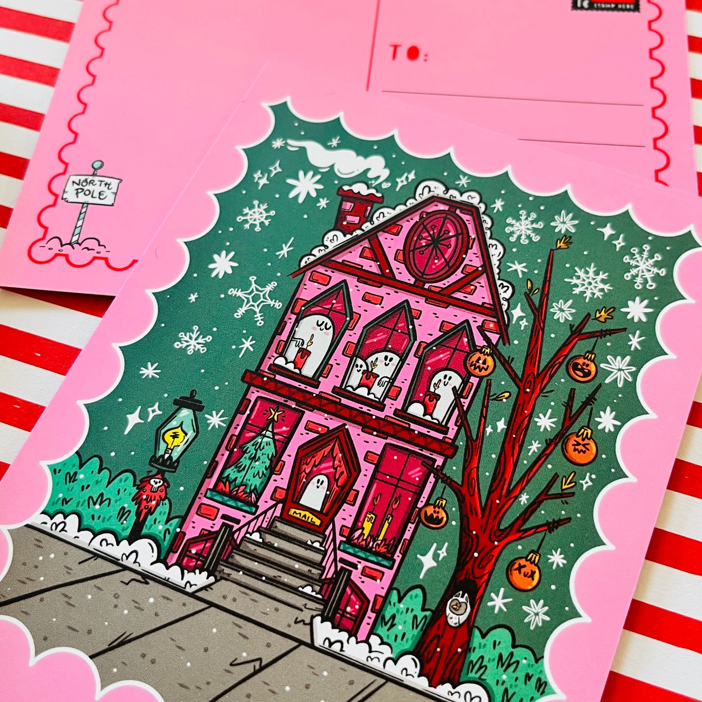 Spooky Christmas Cottages Postcard Set