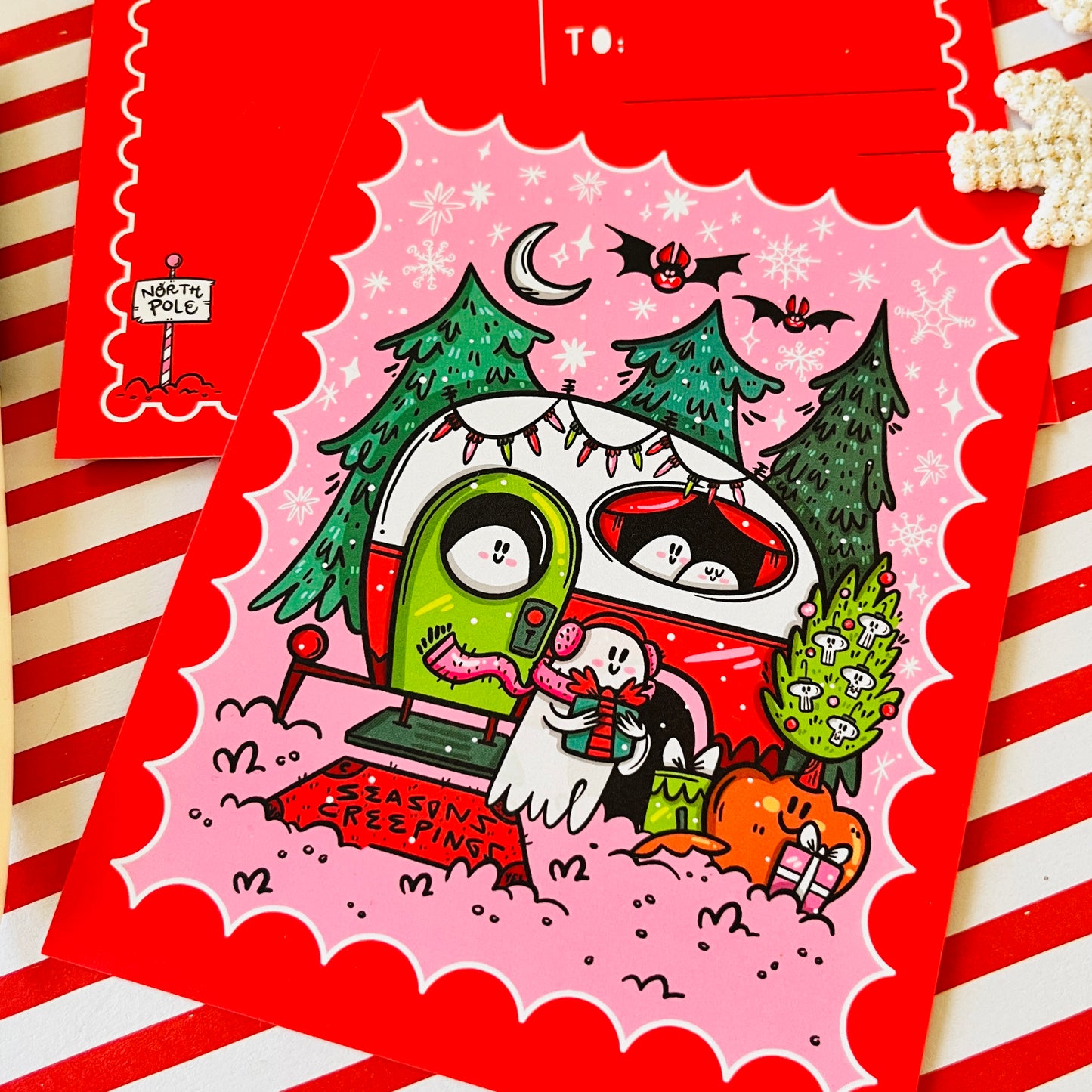 Spooky Christmas Cottages Postcard Set