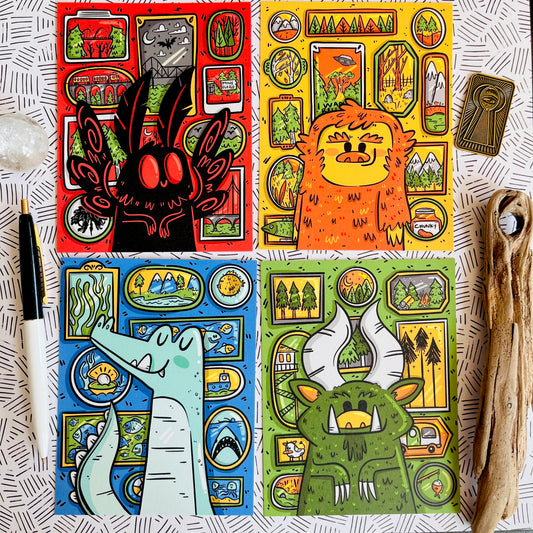 Cryptid Portraits Postcard Set