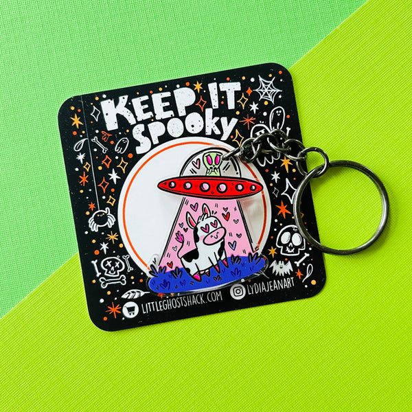 UFO LOVE Double Sided Acrylic Keychain