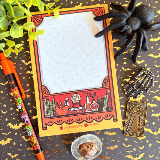 Haunted Bookshelf Magnetic Notepad