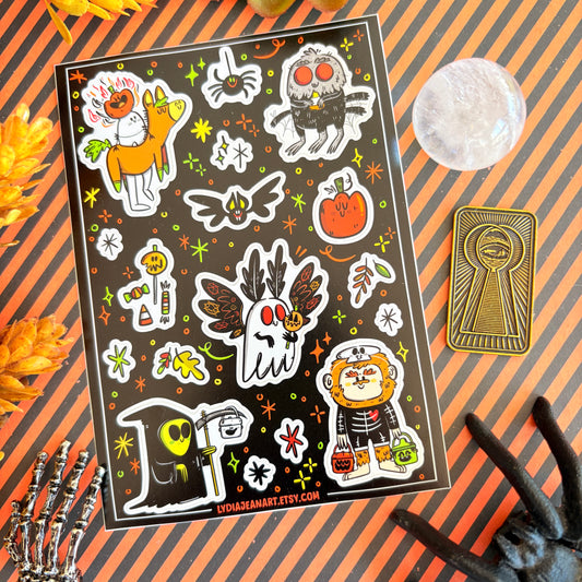 Trick Or Treat Cryptids Sticker Sheet