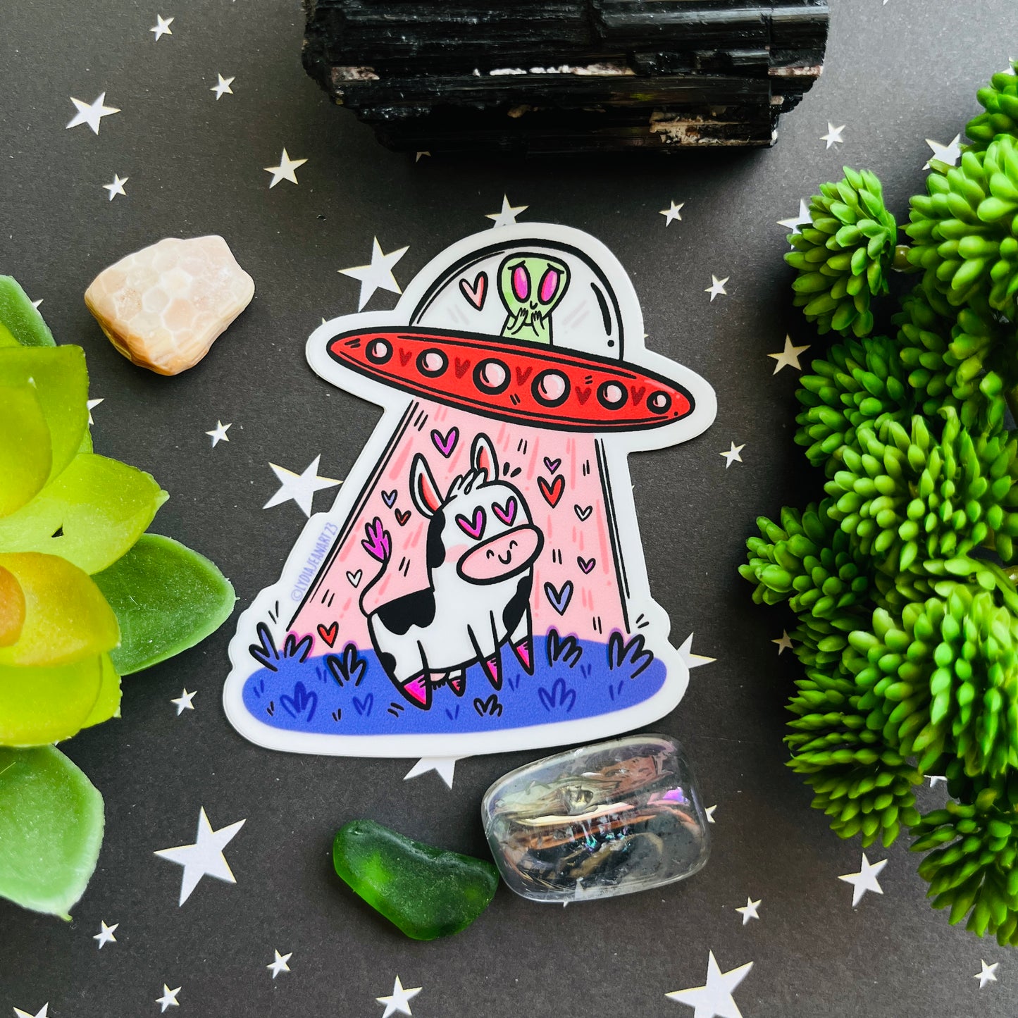 UFO Love Vinyl Sticker