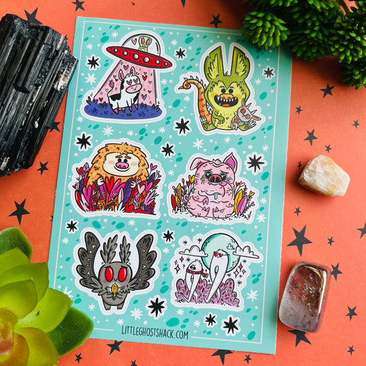 Cryptid Love Vinyl Sticker Sheet