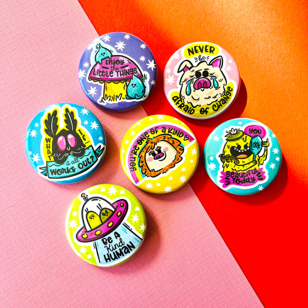 Cryptid Positivity Buttons / Magnets