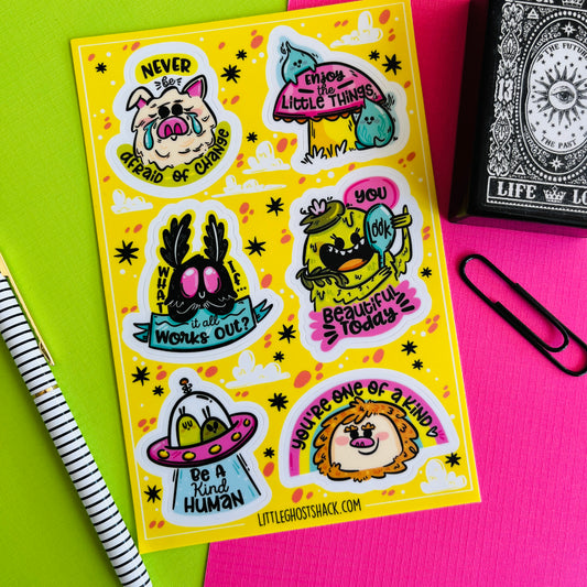 Cryptid Positivity Sticker Sheet