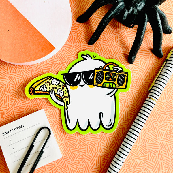 Hot Ghoul Summer Pizza Ghostie Vinyl Sticker