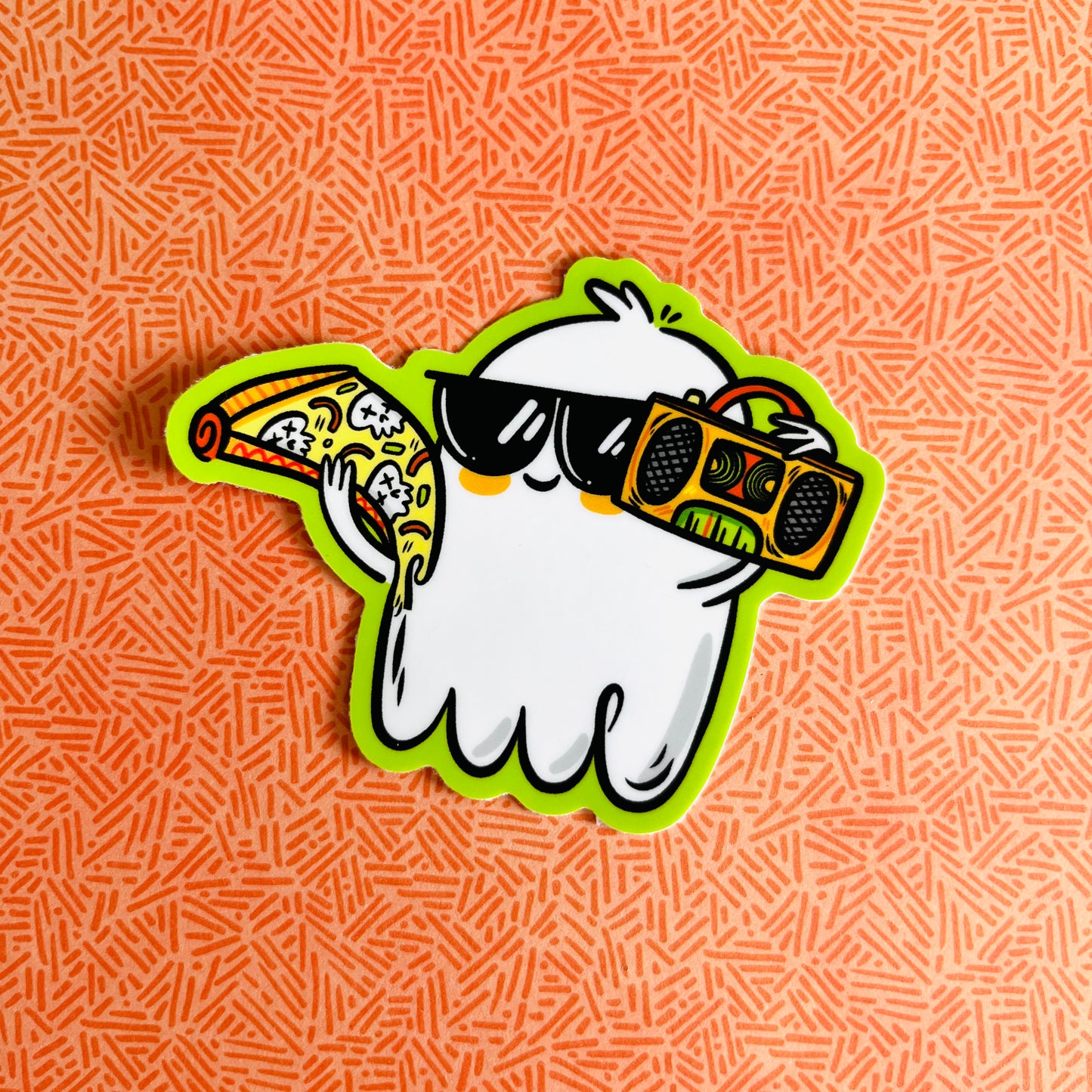 Hot Ghoul Summer Pizza Ghostie Vinyl Sticker