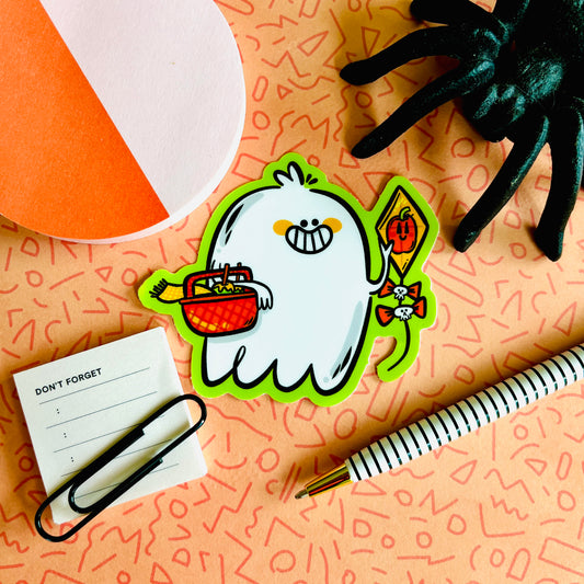 Hot Ghoul Summer Picnic Ghostie Vinyl Sticker