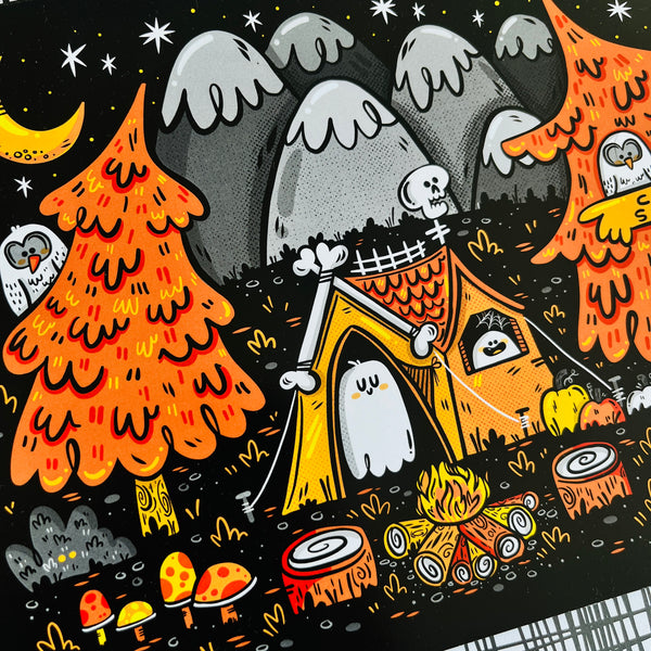 Camp Spooky Ghostie Art Print