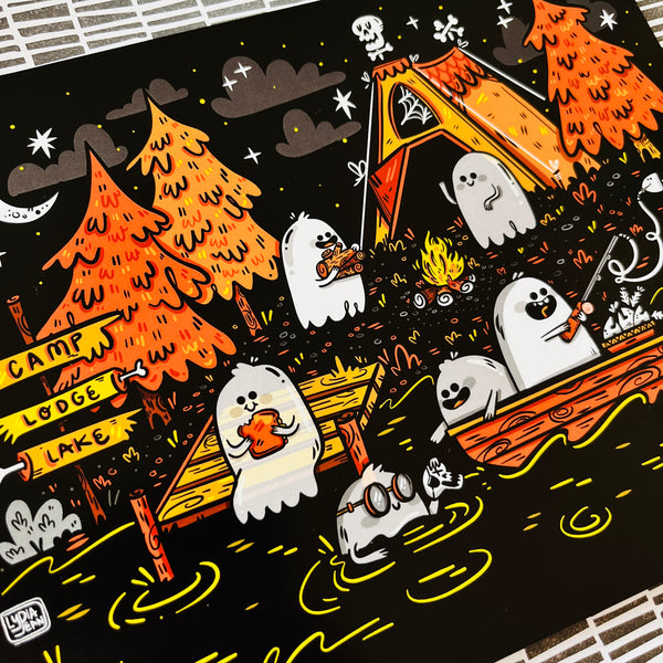 Spooky Summer Camp Ghostie Art Print