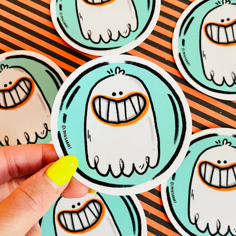 Smiley Ghostie Vinyl Sticker