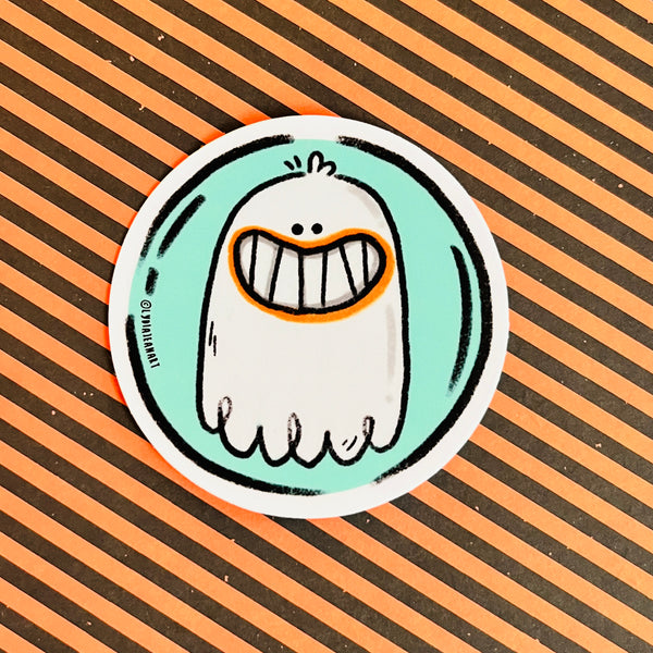 Smiley Ghostie Vinyl Sticker