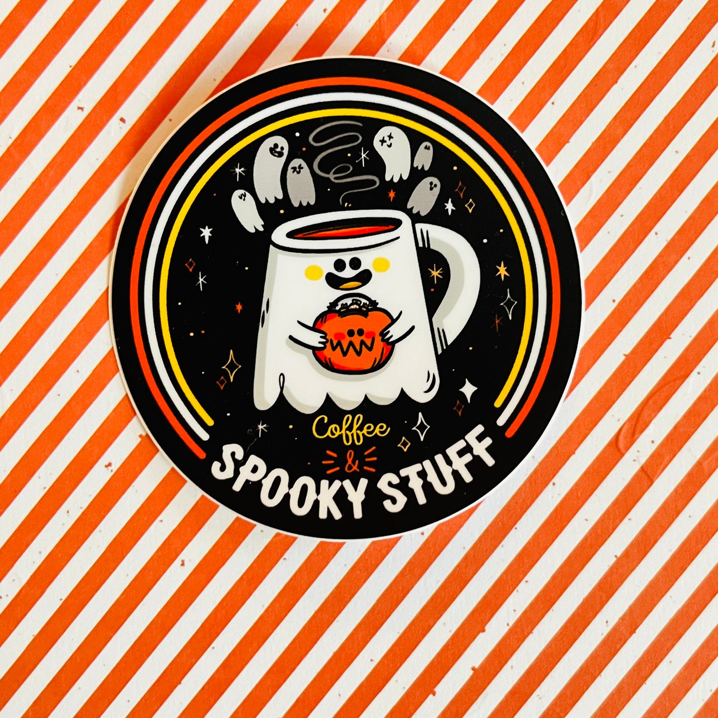 Coffee & Spooky Stuff Vinyl Sticker