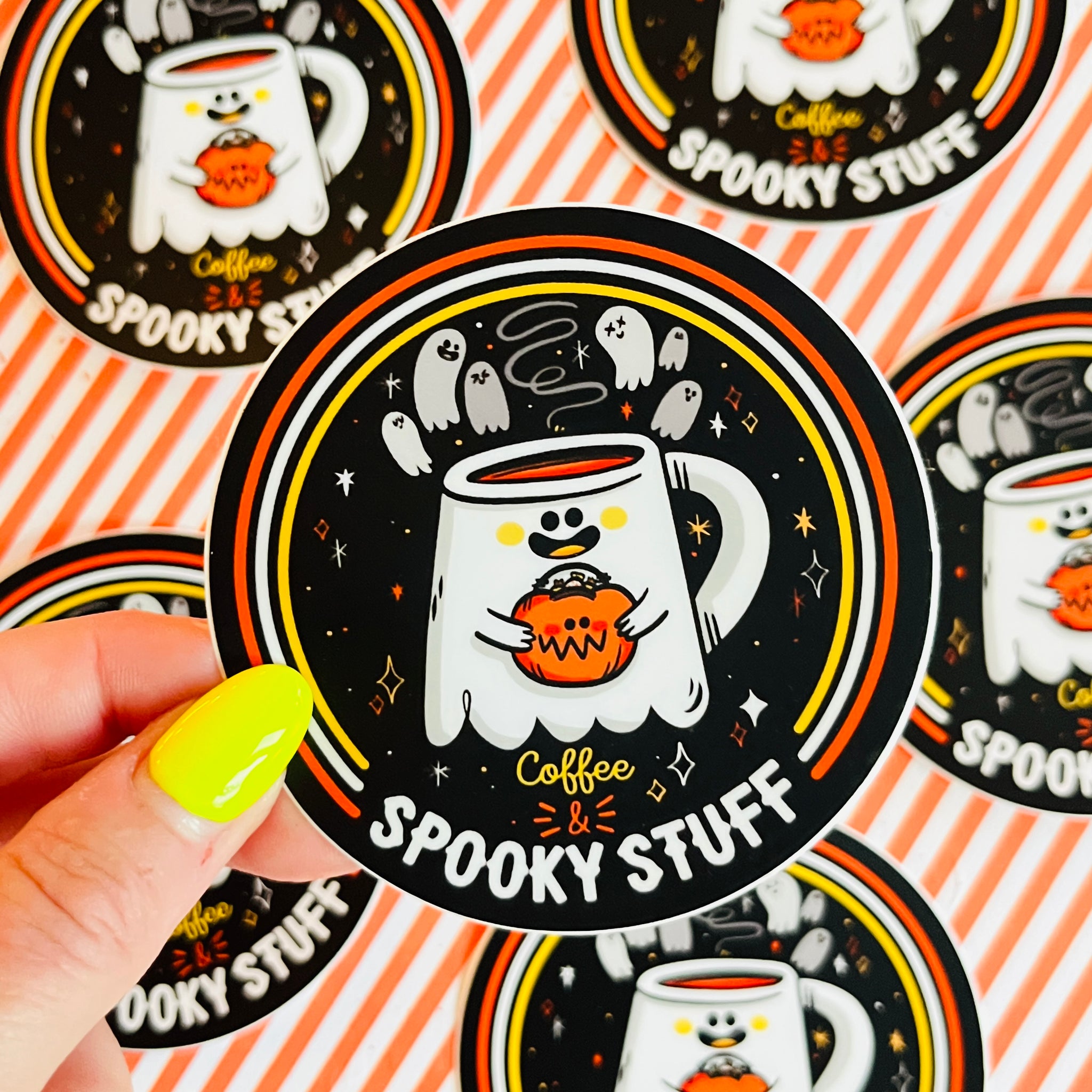Coffee & Spooky Stuff Vinyl Sticker