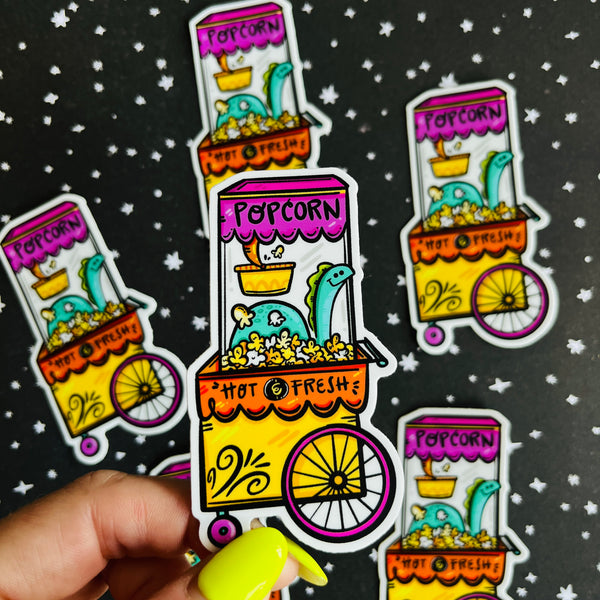 Popcorn Nessie Vinyl Sticker