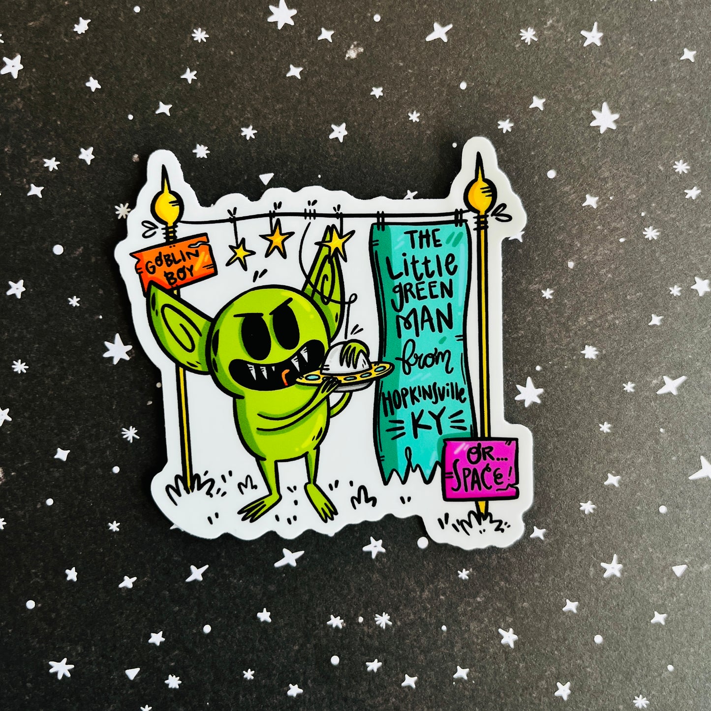 Hopkinsville Goblin Boy Vinyl Sticker