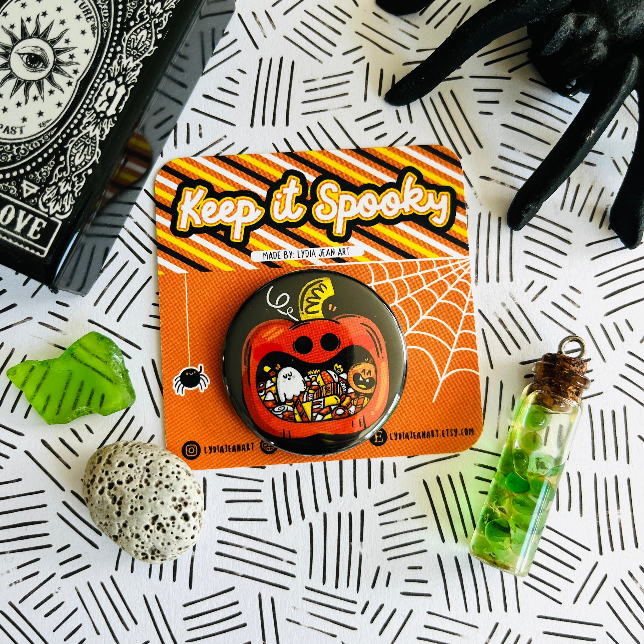 Pumpkin Candy Jar Button / Magnet
