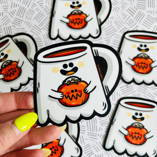 Ghostie Coffee Mug Vinyl Sticker