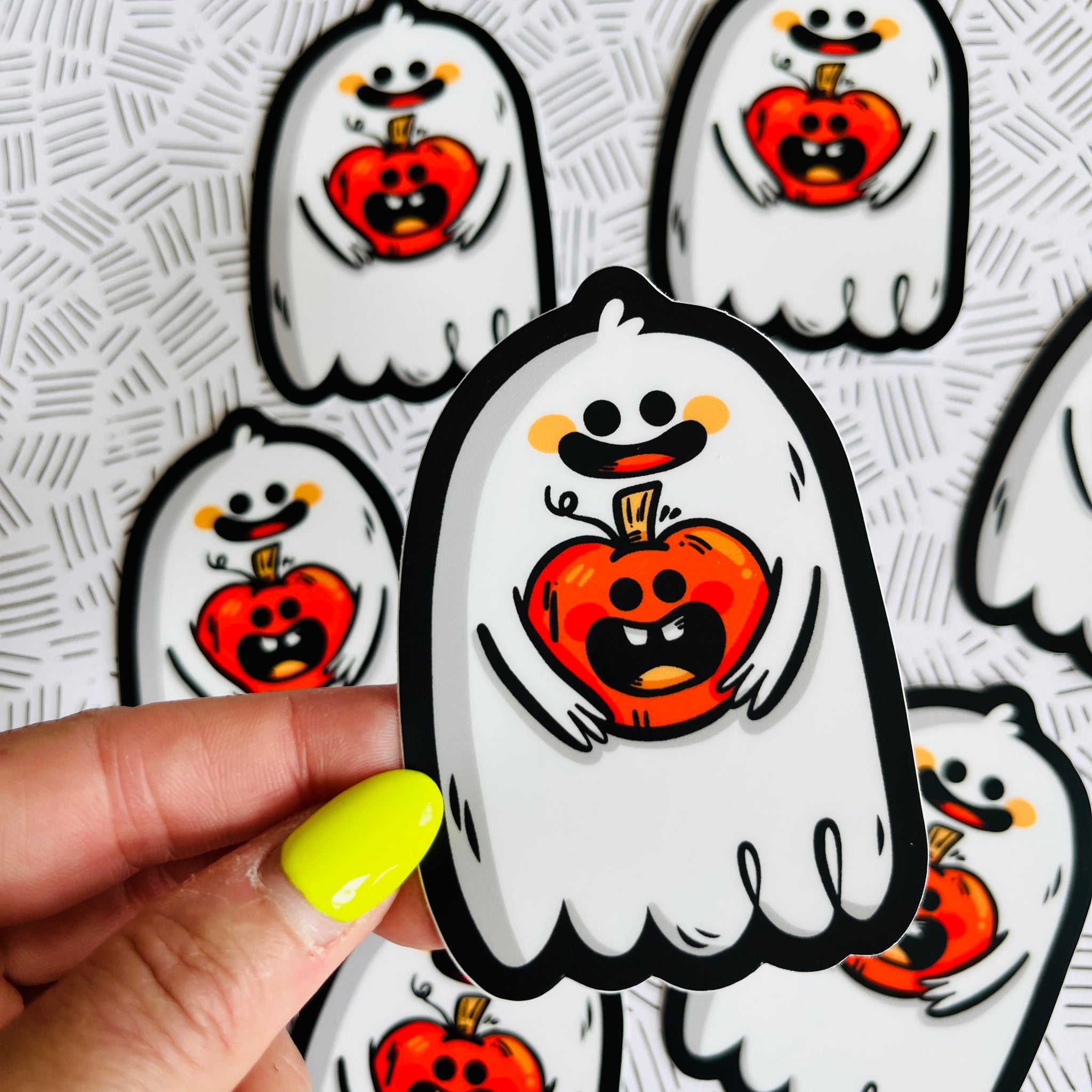 Ghostie with Pumpkin Blow Mold Vinyl Sticker