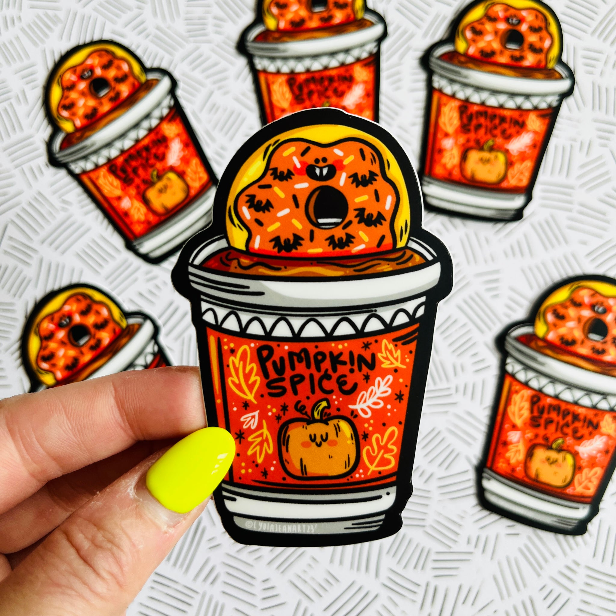 Pumpkin Spice & Spooky Donut Vinyl Sticker