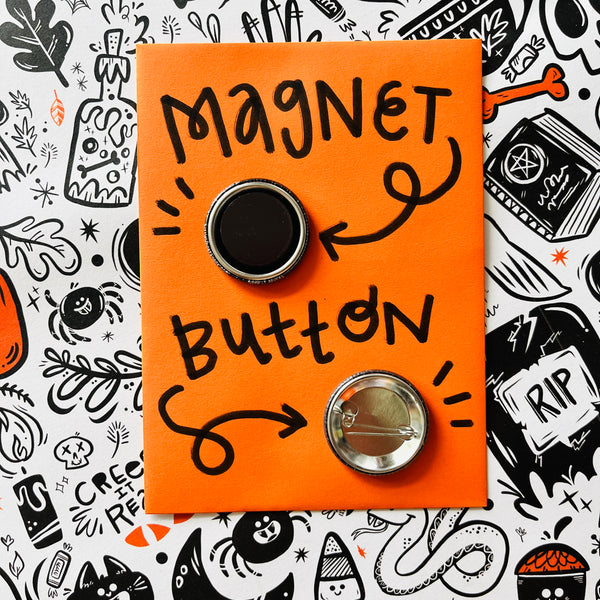 Leaf Pile Ghostie Button / Magnet