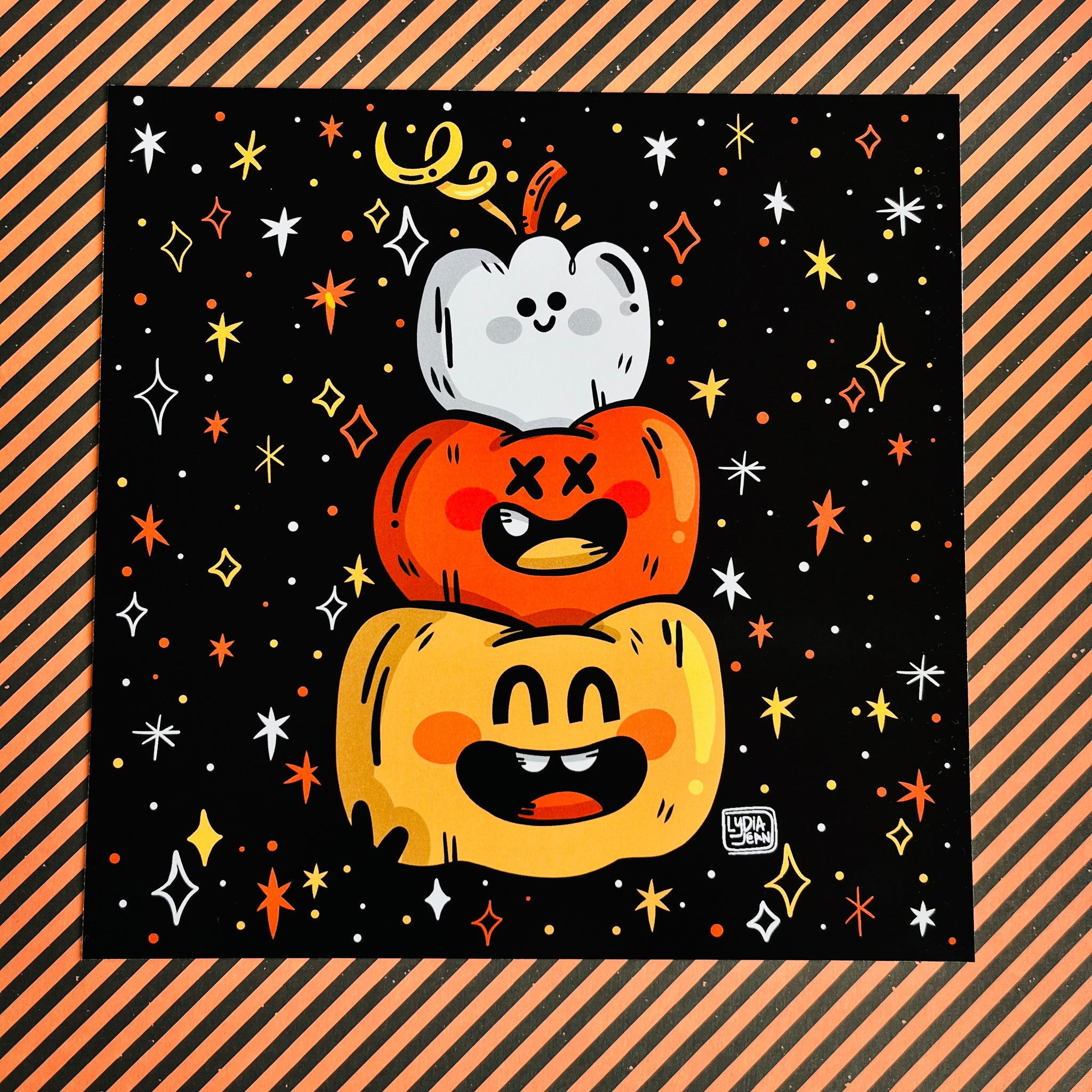 Pumpkin Stack Art Print