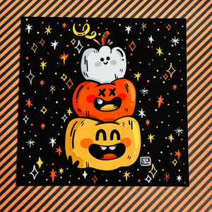 Pumpkin Stack Art Print