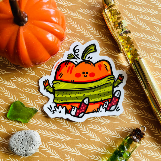 Cozy Pumpkin Vinyl Sticker