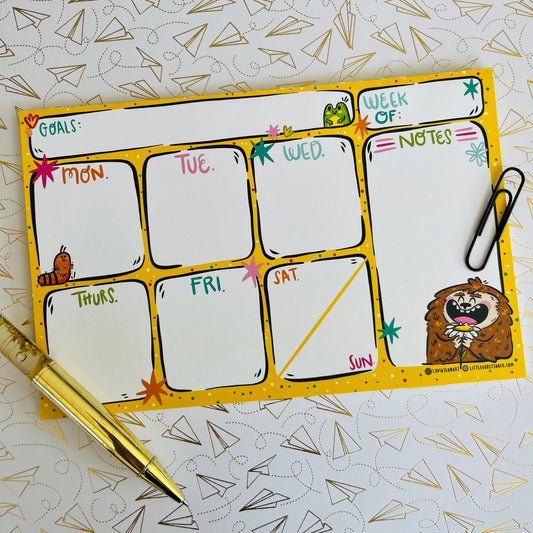 Springtime Bigfoot Weekly Planner Notepad