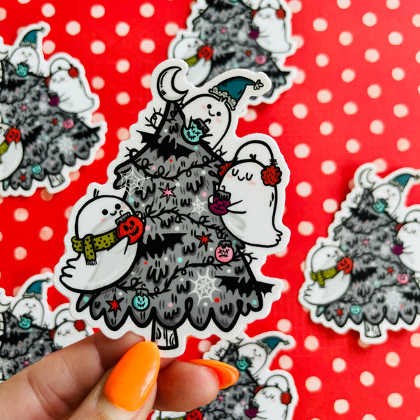 Ghostie Christmas Tree Vinyl Sticker