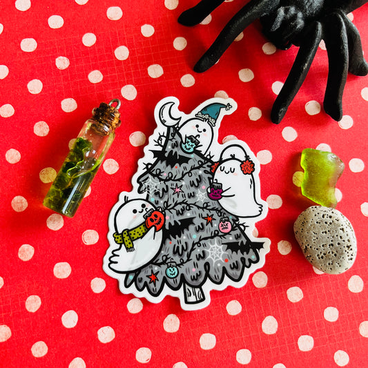 Ghostie Christmas Tree Vinyl Sticker