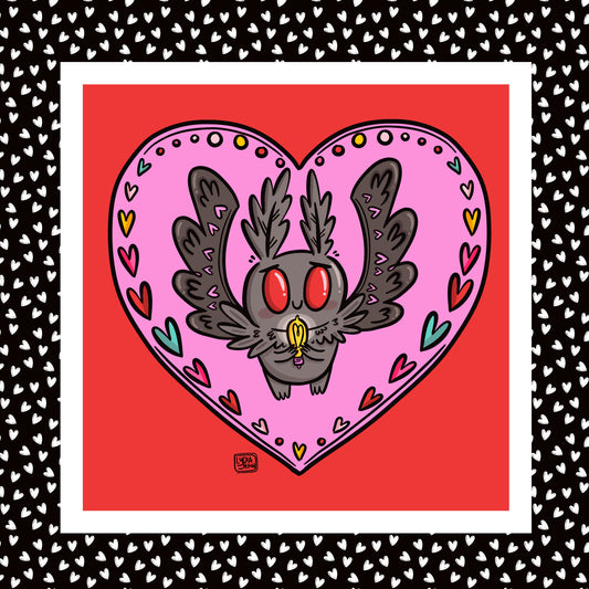 Cryptid Love Mothman Art Print