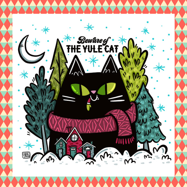 Yule Cat VERSION 2 Art Print