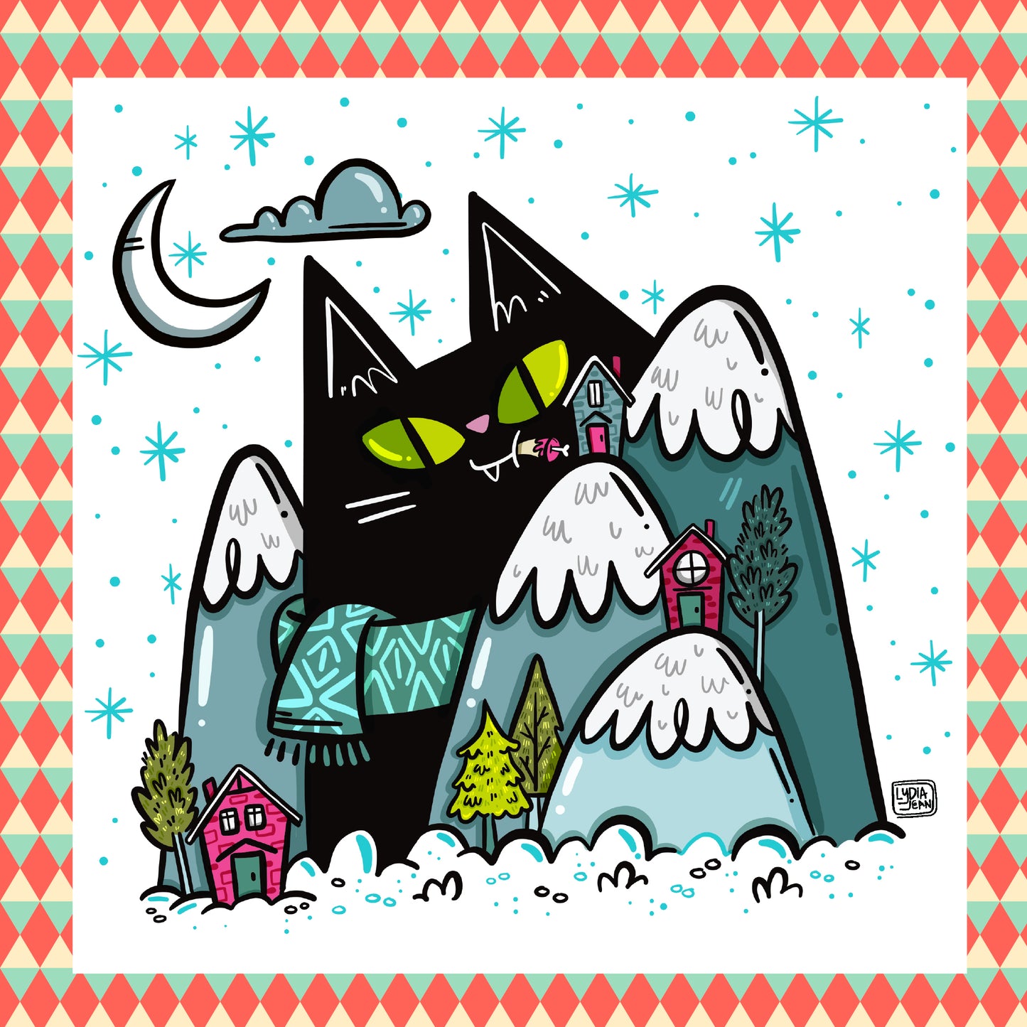 Yule Cat VERSION 3 Art Print