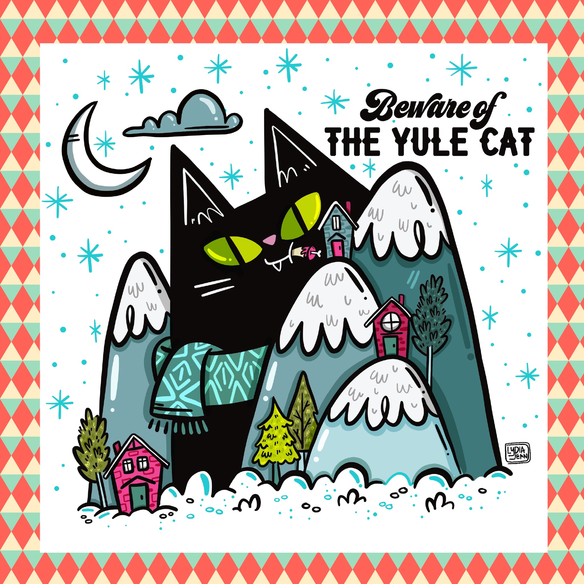 Yule Cat VERSION 3 Art Print