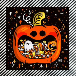 Pumpkin Candy Jar Art Print
