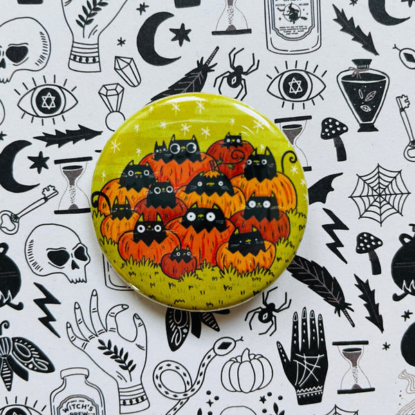 Pumpkin Kitties Button / Magnet