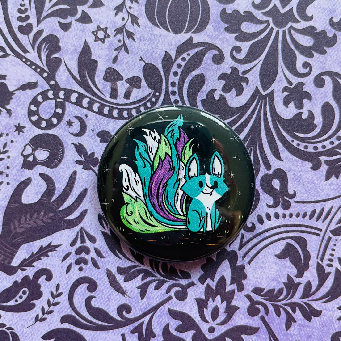 Ninetails Yokai Button / Magnet