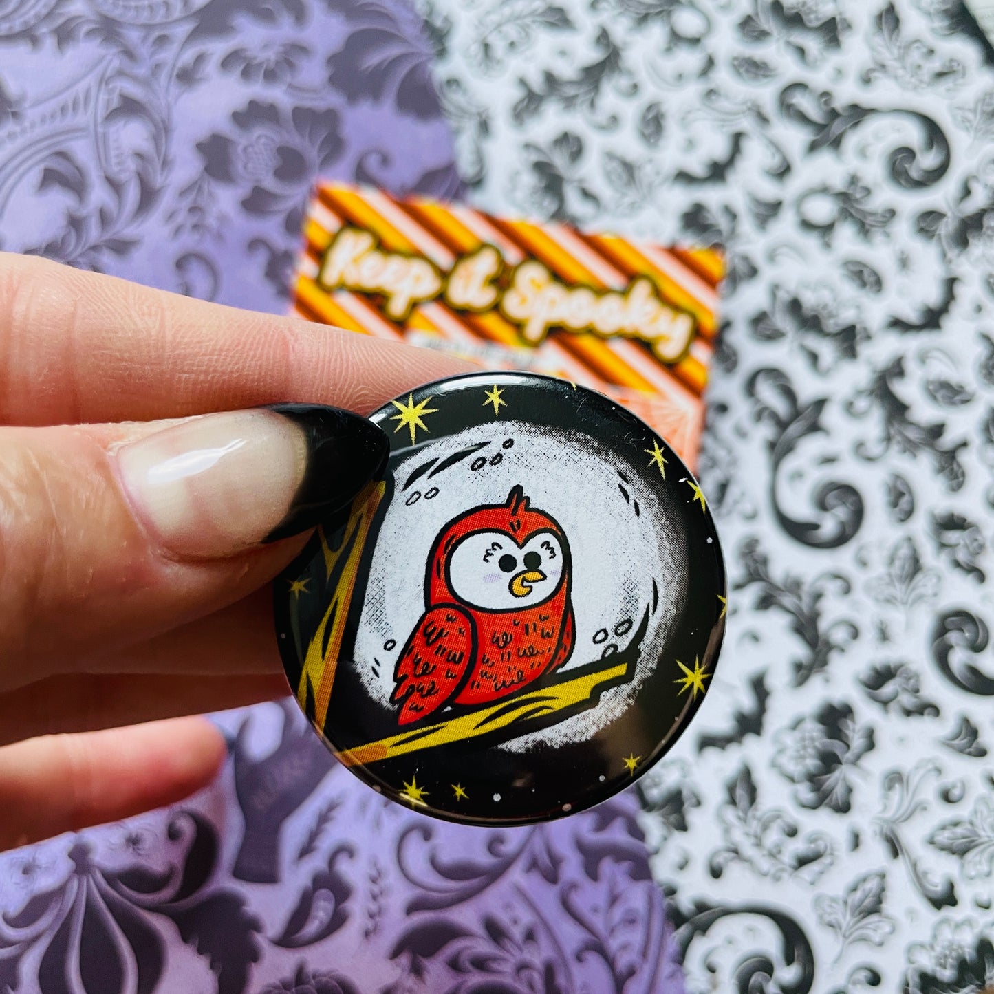 Moon Bird Button / Magnet