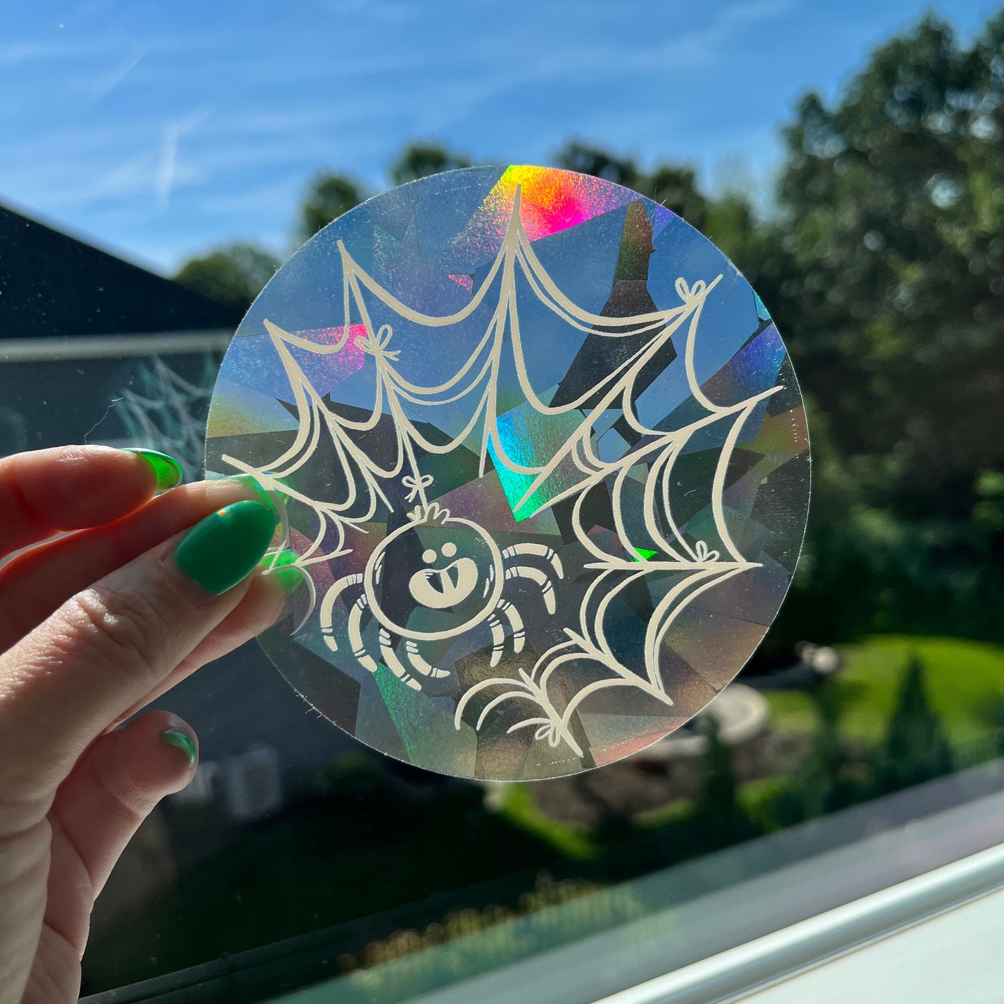 Rainbow Maker Spiderweb Vinyl Sticker